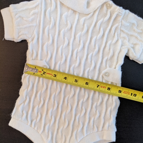 Vintage ivory cable knit one piece sweater onesie - Picture 4 of 4